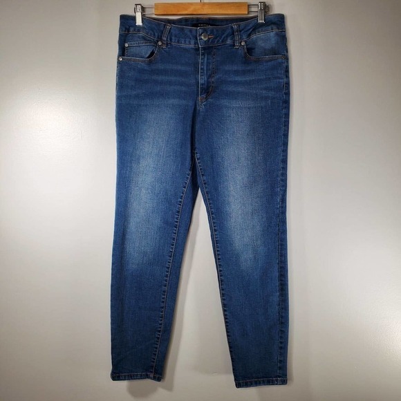 Tahari Kelly Mid-Rise Skinny Jeans Medium Wash Indigo Blue Size 12/31 - Picture 11 of 12
